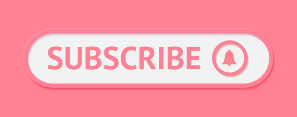 Subscribe button with bell and hand cursor. Subscribe to video channel. Buttons subscriptions for social media. Web buttons for promotion and marketing. Vector illustration.
 - obrazy, fototapety, plakaty