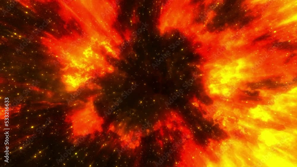 Poster fiery stream with particles and flickering glow. movement. bright fiery glow of energy with flow. st