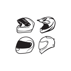 helmet icon logo vector design template