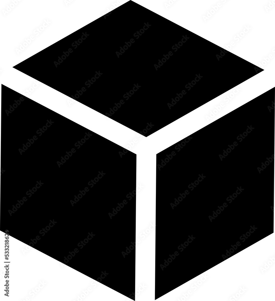 Poster isolated icon of a cube. concept of boxes and packaging.
