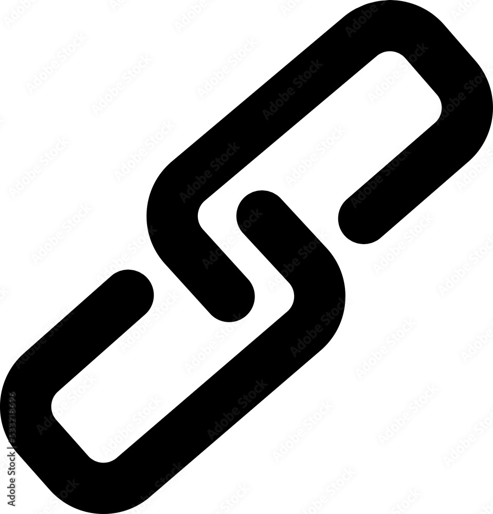 Poster isolated icon of a link or chain logo. concept of hyperlink and connection.