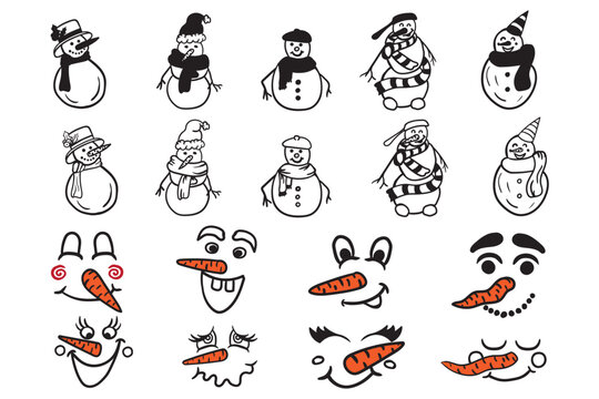 Snowman svg, Cute Snowman face svg, Christmas Snow Man, Christmas svg, Winter Svg, Silhouette svg, Winter Holiday Snowman svg, Let It Snow svg, Digital cut file, Christmas ornament svg bundle