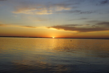 sunset over the river 