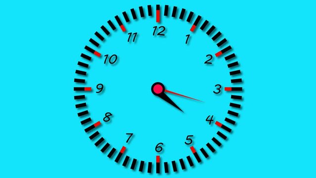 wall clock animated and cyan color background 