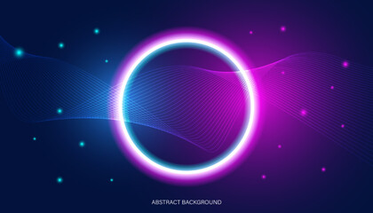 Abstract modern background, colorful, digital concept, blue and purple with digital light circles.