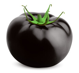 black Tomato, isolated on white background, clipping path, full depth of field