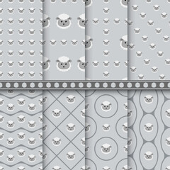 Set of Sheep seamless pattern