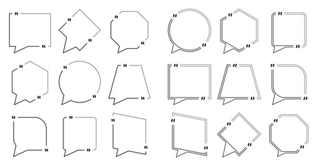 Quote box frame on white background