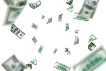 Dollar bill. Washington American cash. Usd money background. Money falling.