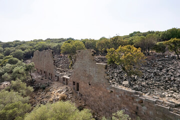 Aigai Ancient City ruins, the city is one of the 12 Aiol cities in Western Anatolia.