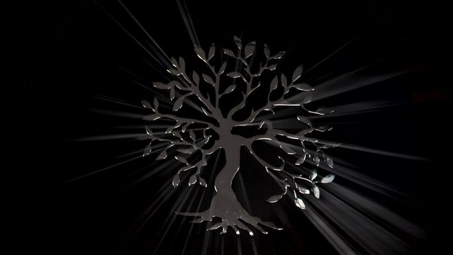 tree of life with light rays