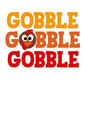 Gobble gobble svg sign. Thanksgiving Turkey clip art. Isolated transparent background.