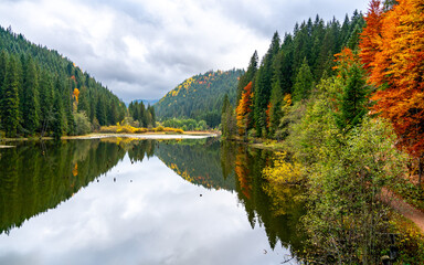 Red Lake at fall, Transylvania, Romania