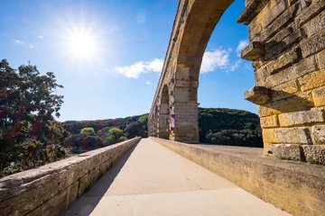 Printed roller blinds Pont du Gard Roman aqueduct Pont du Gard and natural park in Languedoc, France