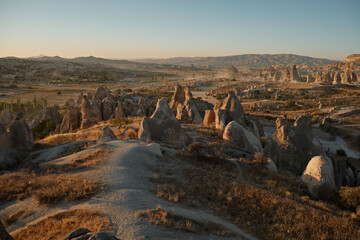 Beautiful mountains in Cappadocia. Open Air Museum, Goreme National Park. High quality photo