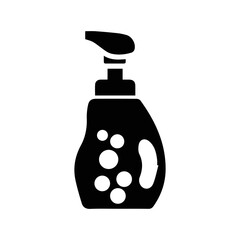 Baby liquid soap cleanser icon | Black Vector illustration |