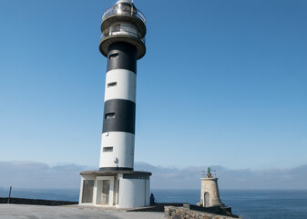 Lighthouse on the coast. Ortiguera, Navia, Asturias 