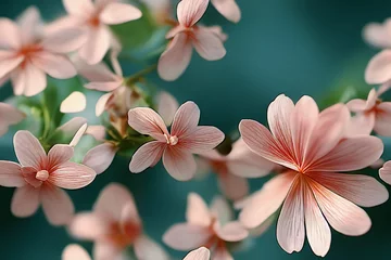 Nahtloses Blumenmuster. Blumen und grüne Blätter. Nahtloser Hintergrund für Verpackungen, Stoffe, Tapeten, Postkarten, Grußkarten, Hochzeitseinladungen, Banner, 3D-Rendering © Viks_jin