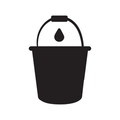 Basket liquid water container icon | Black Vector illustration |