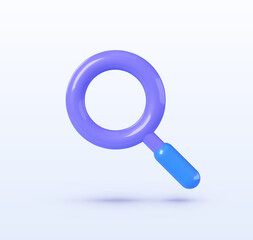 Loupe 3d, great design for any purposes. Business vector icon. 3d vector illustration
