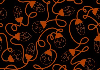 Festive illumination seamless idea light bulbs pattern for wrapping and kids clothes print and study notebooks
