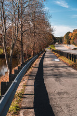 Fototapeta premium bridge in autumn, golf car path
