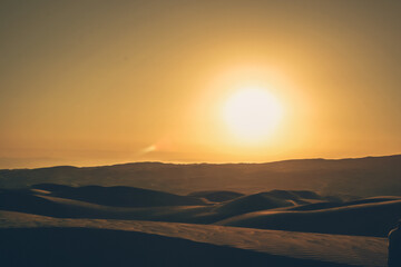 sunset in the mountains, desert.