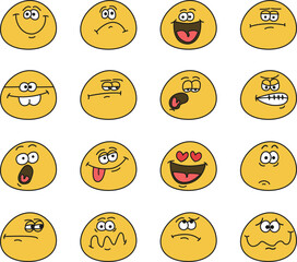 set of cartoon emoticons