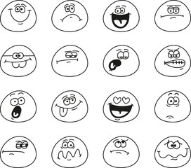 set of cartoon faces