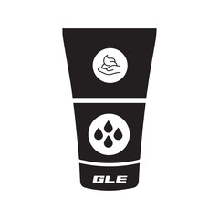 Beauty facial spa gel icon | Black Vector illustration |