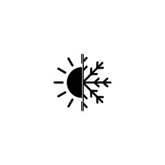 Fototapeta premium sun and snowflake icon vector Weather forecast symbol