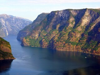 Fjord landscape Aurlandsfjord in Norway