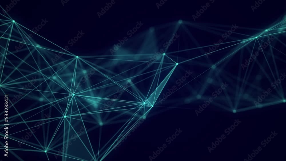 Poster Blue network connection structure. Science background. Abstract digital background. Big data visualization. 3d rendering.
