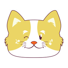 cat happy face cartoon cute