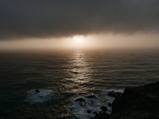 Fototapeta premium sunset at Flores atlantic ocean at the Azores, Portugal