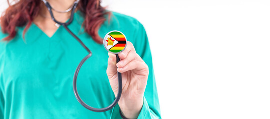 Zimbabwe national healthcare system female doctor - obrazy, fototapety, plakaty