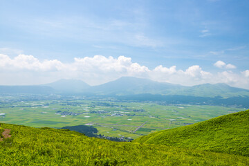 熊本県阿蘇市 大観峰からの望む風景
