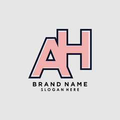 initials letter ah logo design vector with creative concept