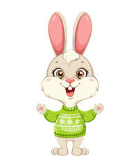 Cute Rabbit cartoon character. Funny bunny - 533238667