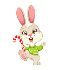 Fototapeta na wymiar Cute Rabbit cartoon character. Funny bunny