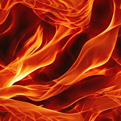 Flames of fire texture background and tile template. Close-up of fire element for an endless tiled pattern. 3D illustration and seamless background for games design and compositions.