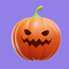 Naklejka premium Halloween Pumkin with eyes glowing inside 3D Rendering