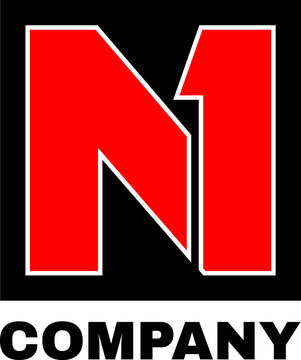 Alphabet letters Initials Monogram logo N1, N and 1