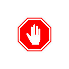 Fototapeta premium Stop icon vector for web and mobile app. stop road sign. hand stop sign and symbol. Do not enter stop red sign with hand