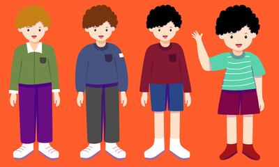 group of children boy standing