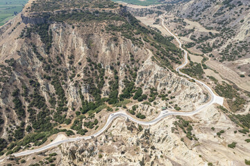 Kula Fairy Chimneys, Kula Geopark at location Manisa, Turkey. Kula Volcanic Geopark, also known as Kuladoccia (Kuladokya).