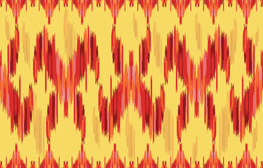 fabric ikat seamless pattern geometric ethnic traditional embroidery style.Design for background,carpet,mat,sarong,clothing,Vector illustration.