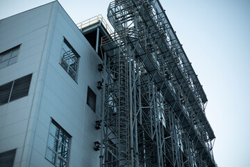 Industrial facility. Production building. Technical structure. Steel work.