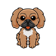 Cute little pekingese dog cartoon