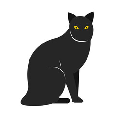 Fototapeta na wymiar Vector graphic of cat. Horror black cat illustration with flat design style. Suitable for content design assets